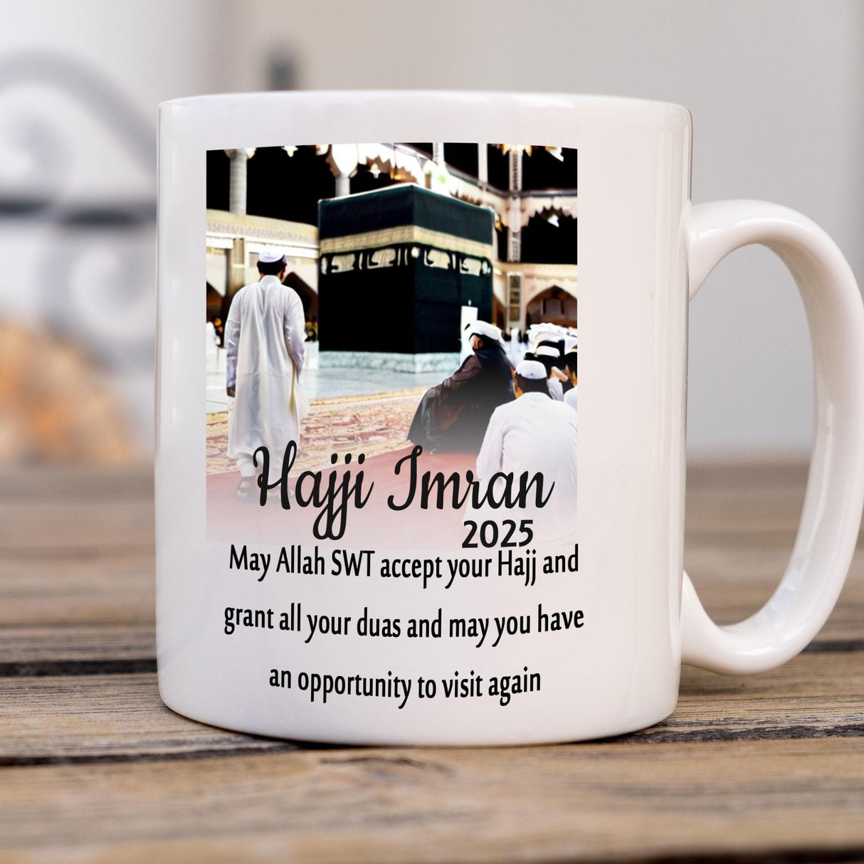 Personalized Hajj Mubarak Souvenir image Mug