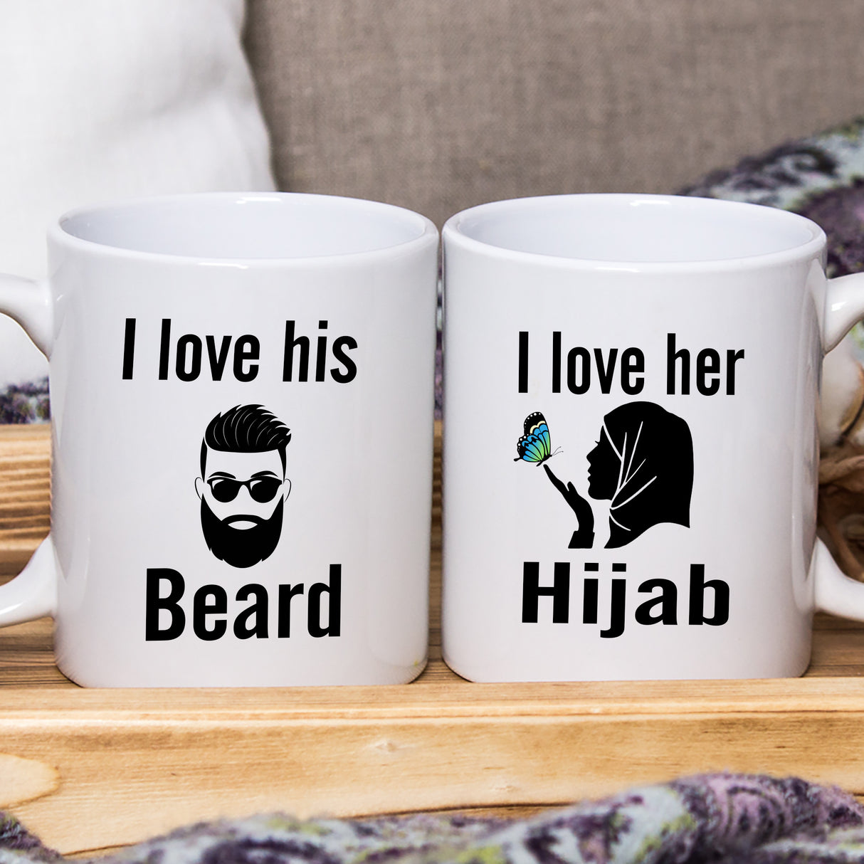 Muslim Couple Mug gift "His Beard and Her Hijab"