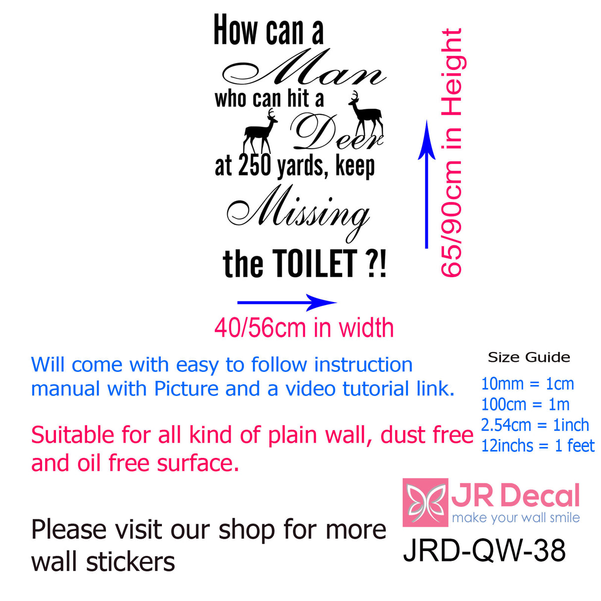 Funny Toilet Quote Wall Sticker – Bathroom Humor Vinyl Decal for Home or Guest Loo
