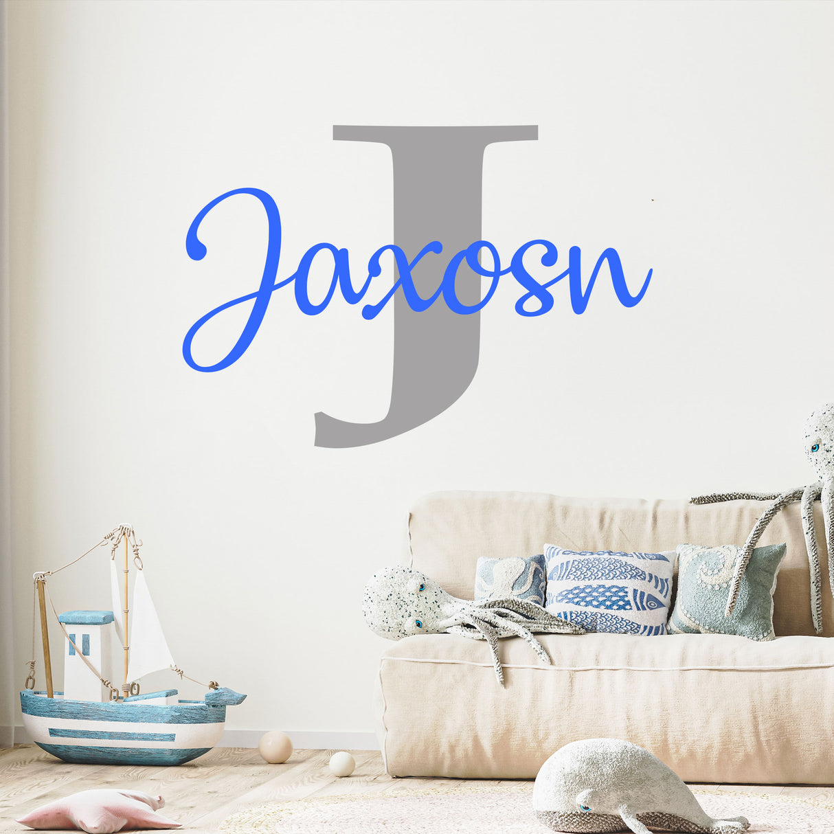 Custom Boy name wall stickers vinyl nursery decor