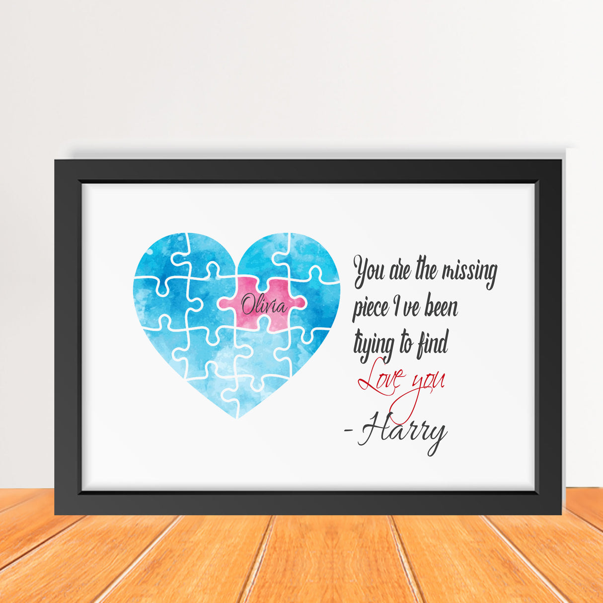 Personalised Jigsaw puzzle Heart pieces - Valentine's gift
