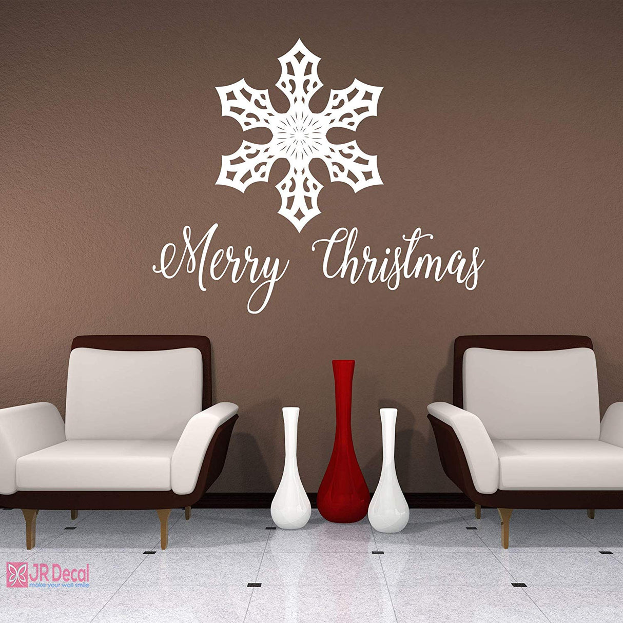 Merry Christmas Snowflakes nursery vinyl wall stickers