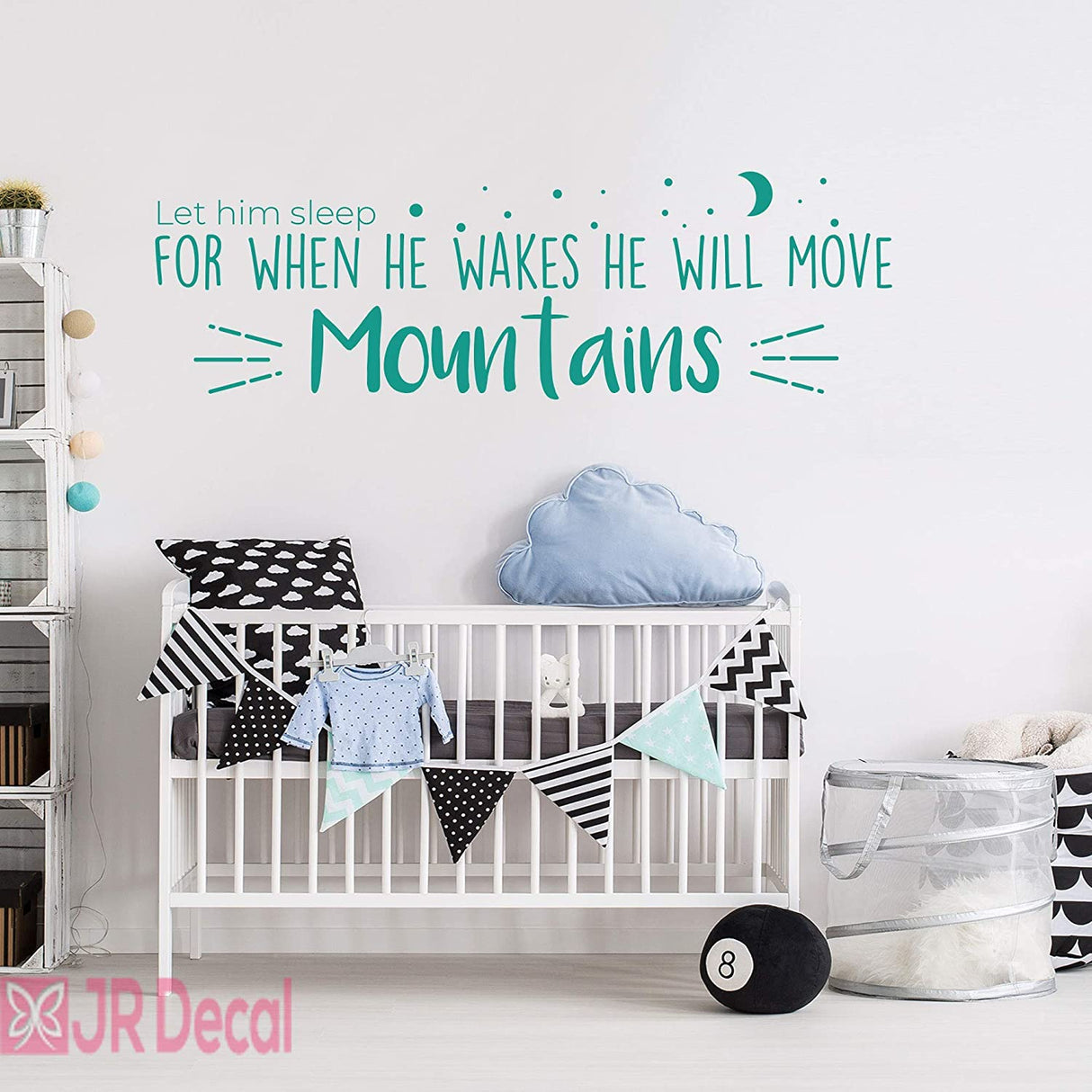 He will move Mountains- Nursery Quote vinyl wall stickers