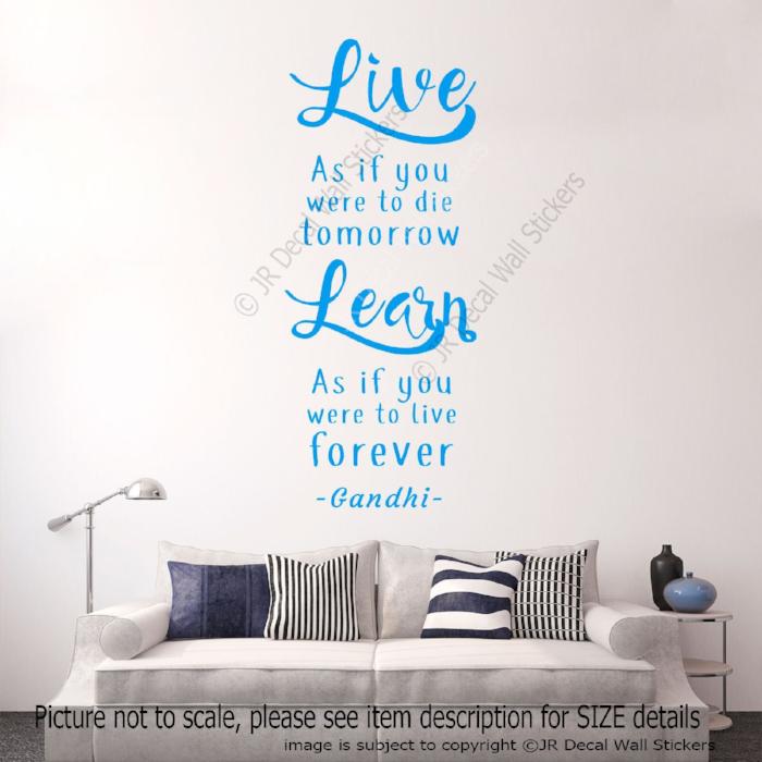 Live Forever - Inspirational quote wall stickers removable vinyl decals