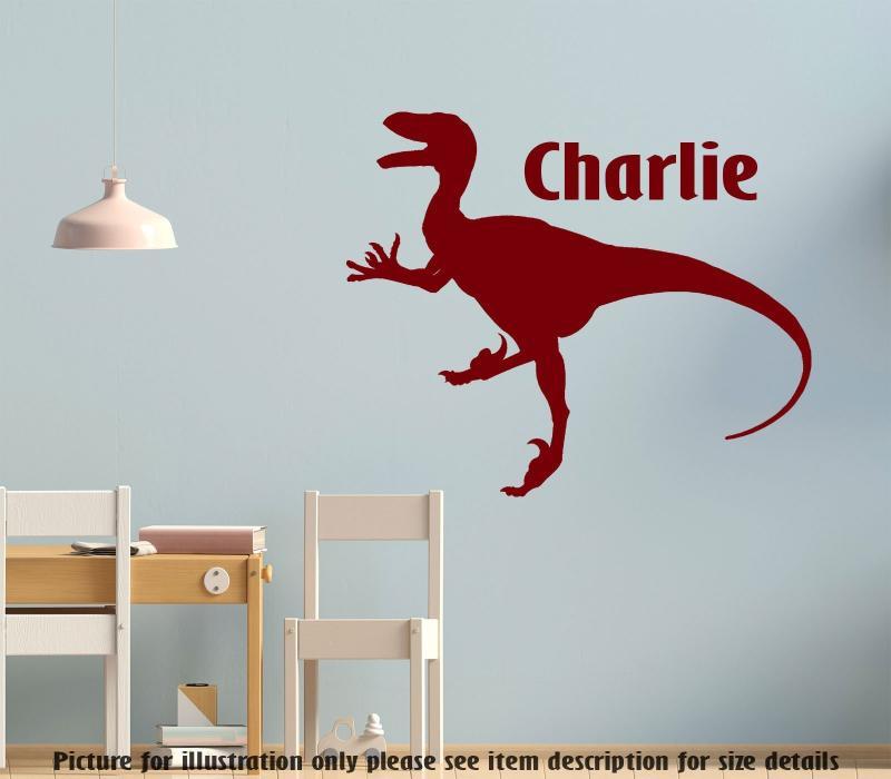 Tyrannosaurus Dinosaur wall decal with Personalised name