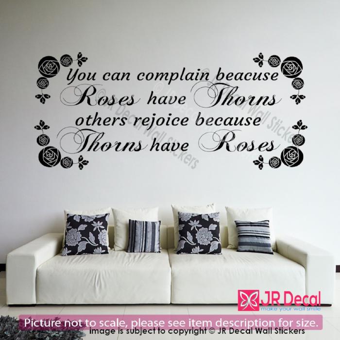 "You can complain because roses have thorns"- Inspirational quote wall art