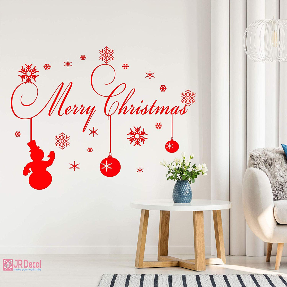 Merry Christmas Snowman snowflake wall sticker