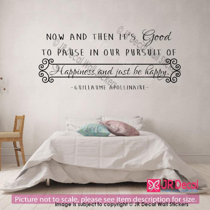 "Happiness and just be happy"- G. Apollinaire Inspirational quotes stickers for walls