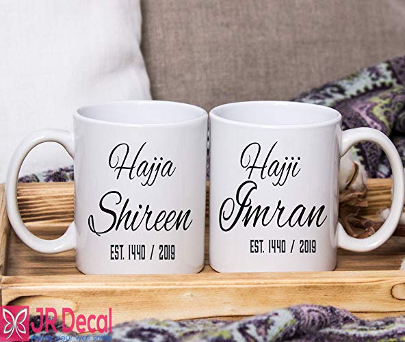 Hajja and Hajji- Personalized name Islamic Mugs