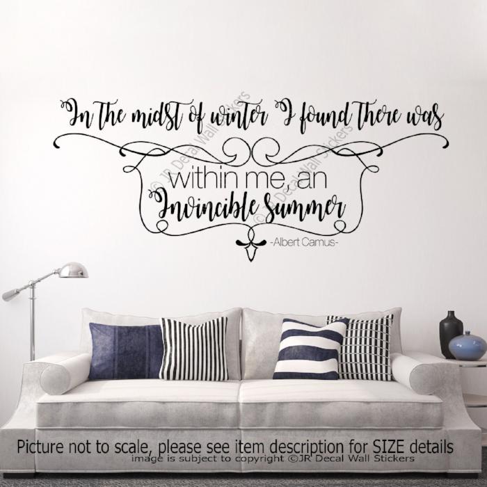 "I found Invincible Summer"- Albert Camus Inspirational quotes wall stickers