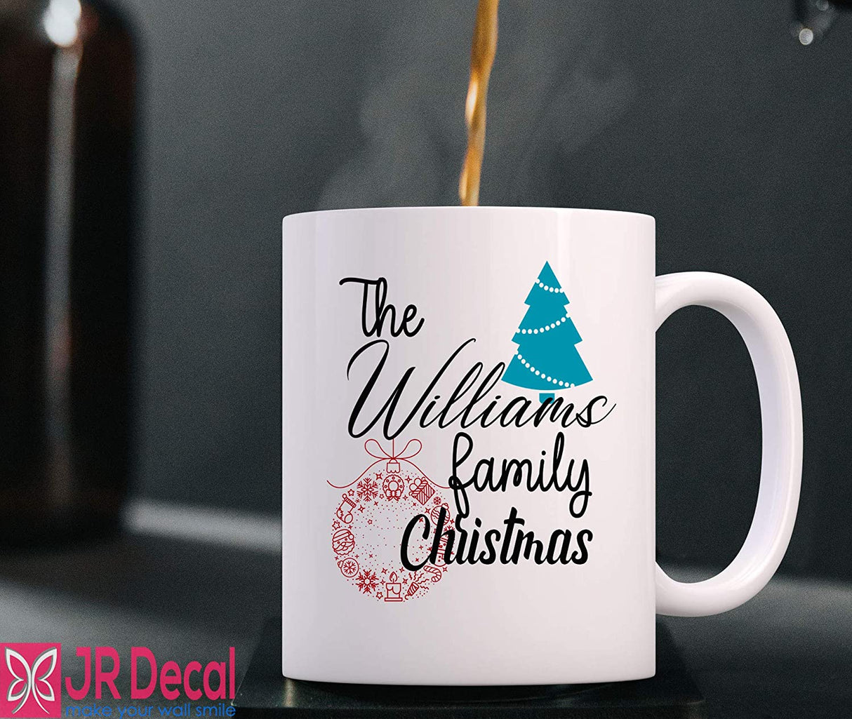 Personalized Name Christmas Wreath print Mug