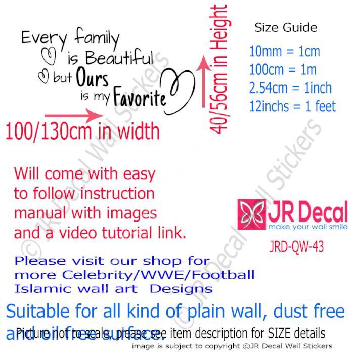 Every Family is Beautiful But Ours is My Favourite Wall Sticker – Family Quote Vinyl Decal for Home Decor