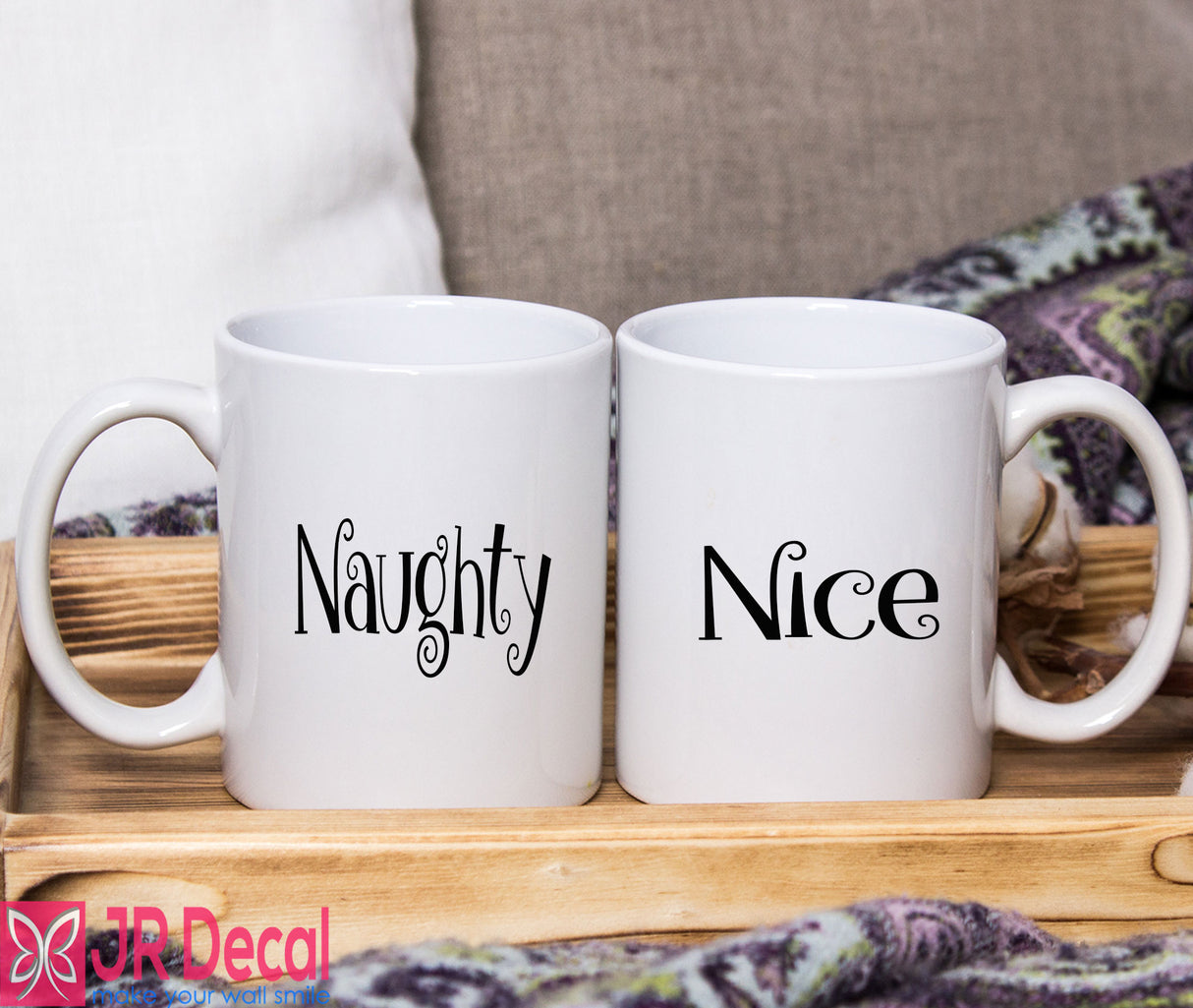 Naughty and Nice - Printed Couple Christmas Mug