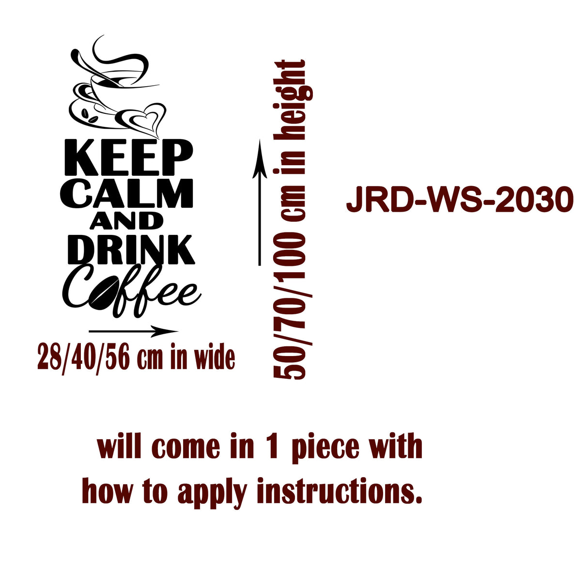 "Keep Calm and Drink Coffee" kitchen wall stickers