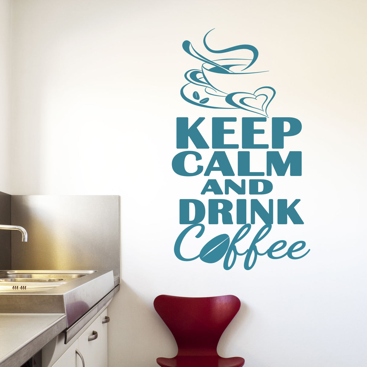 "Keep Calm and Drink Coffee" kitchen wall stickers