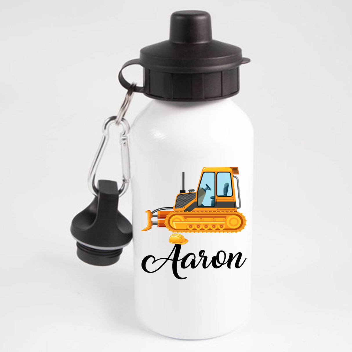 Customizable Construction Water Bottle for Children white