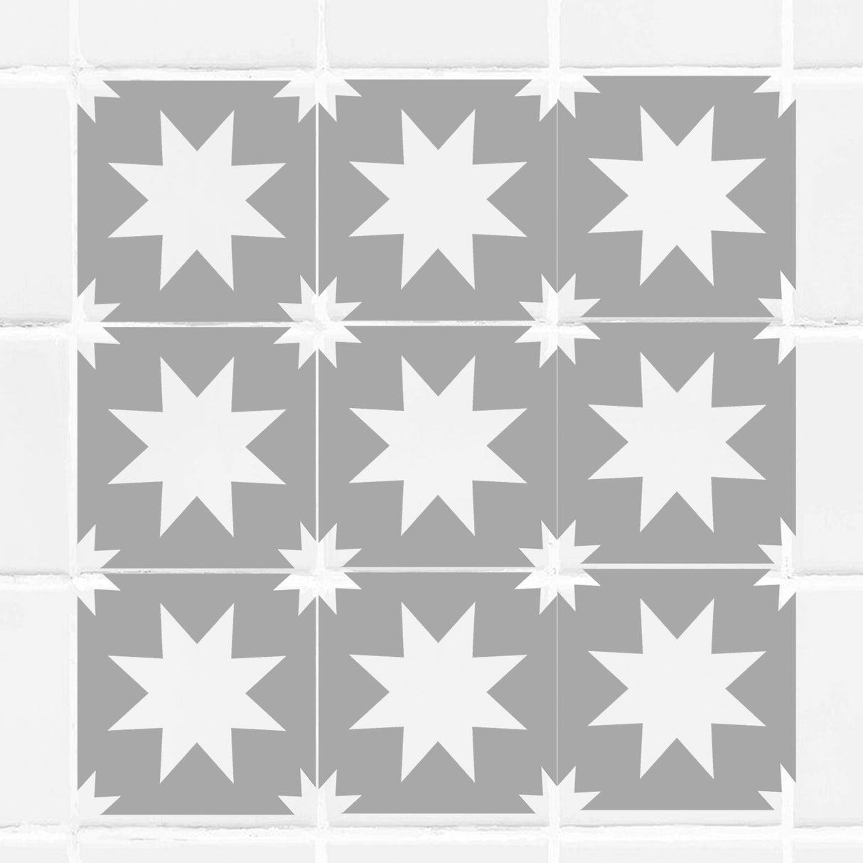 Square Stars Tile wall Sticker for Bathroom