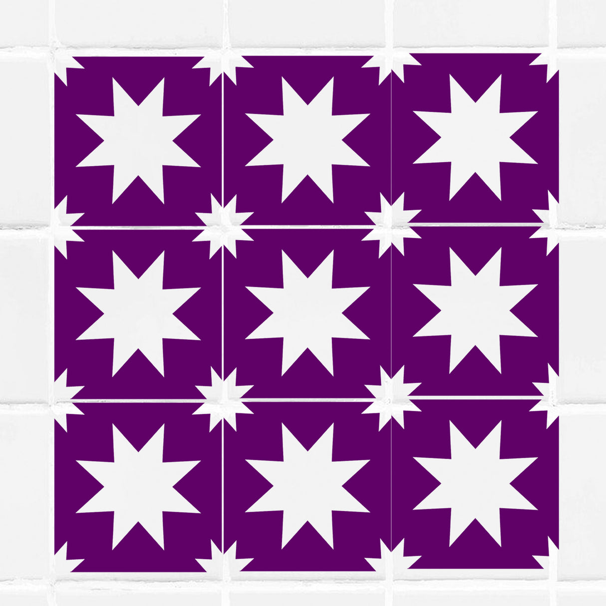 Square Stars Tile wall Sticker for Bathroom