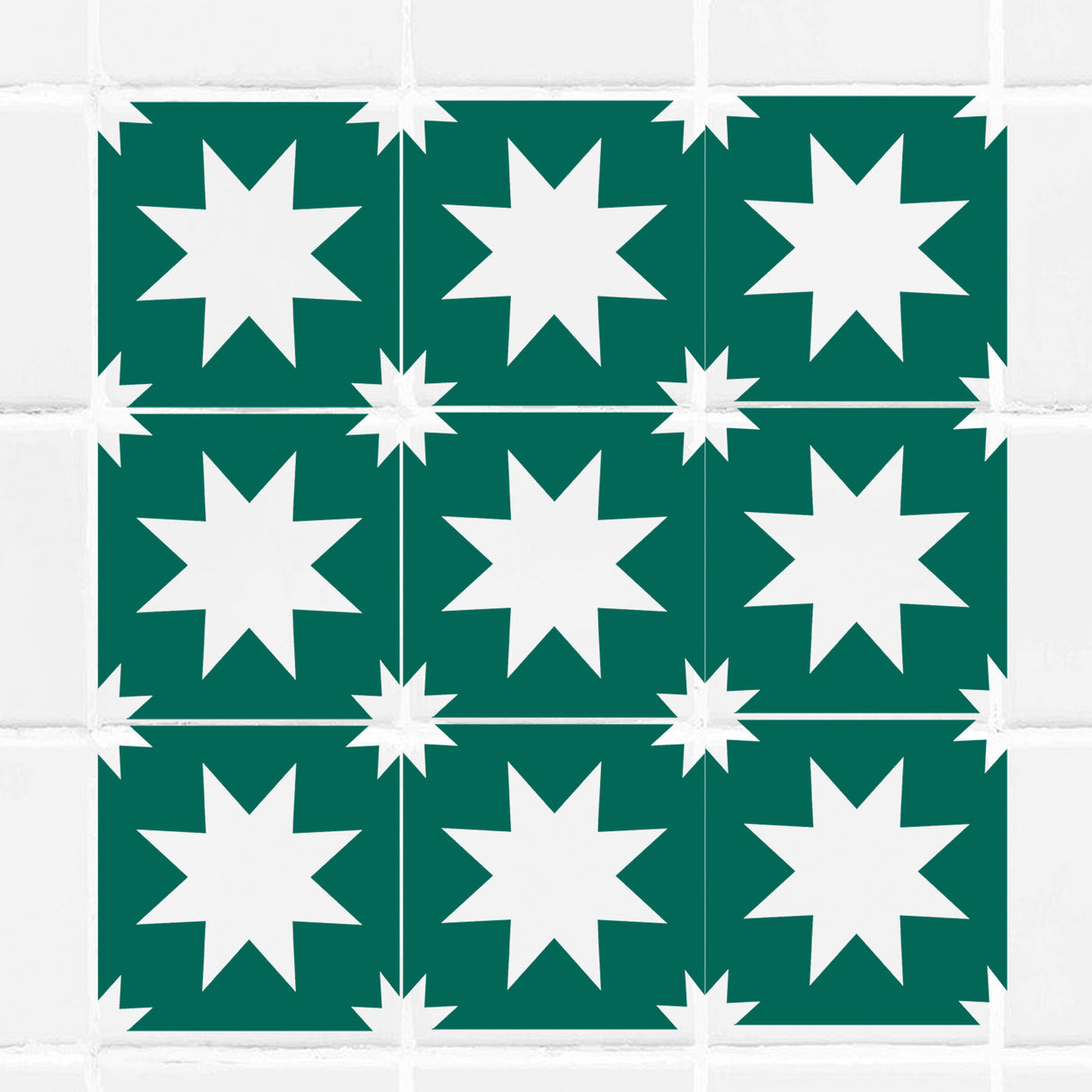 Square Stars Tile wall Sticker for Bathroom