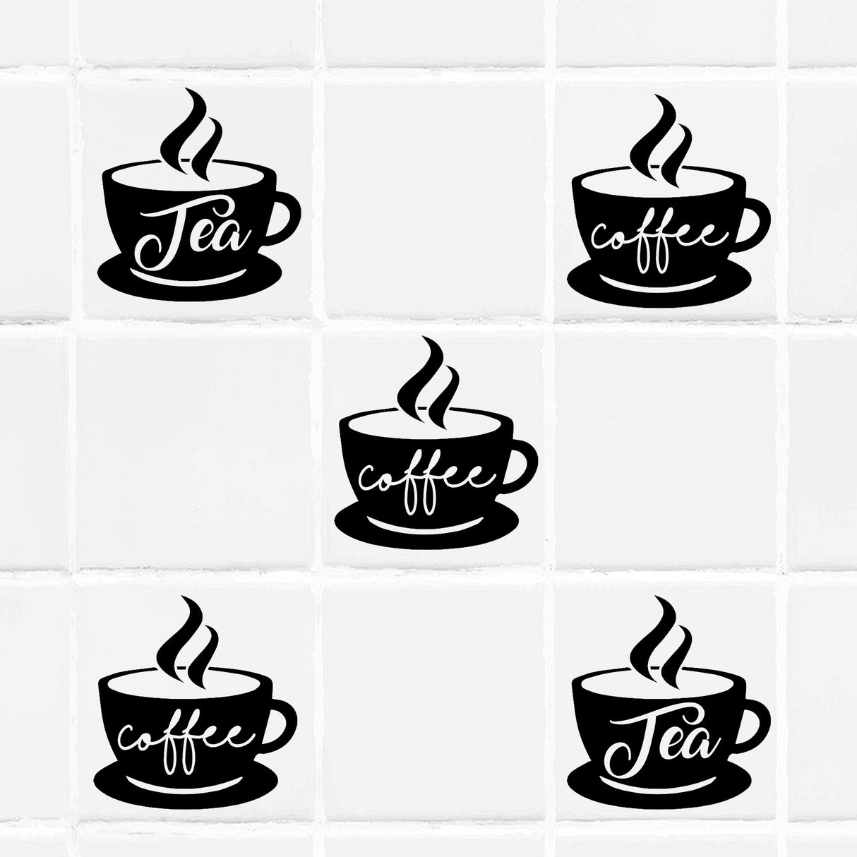 Coffee Cup Tile wall Sticker for Kitchen