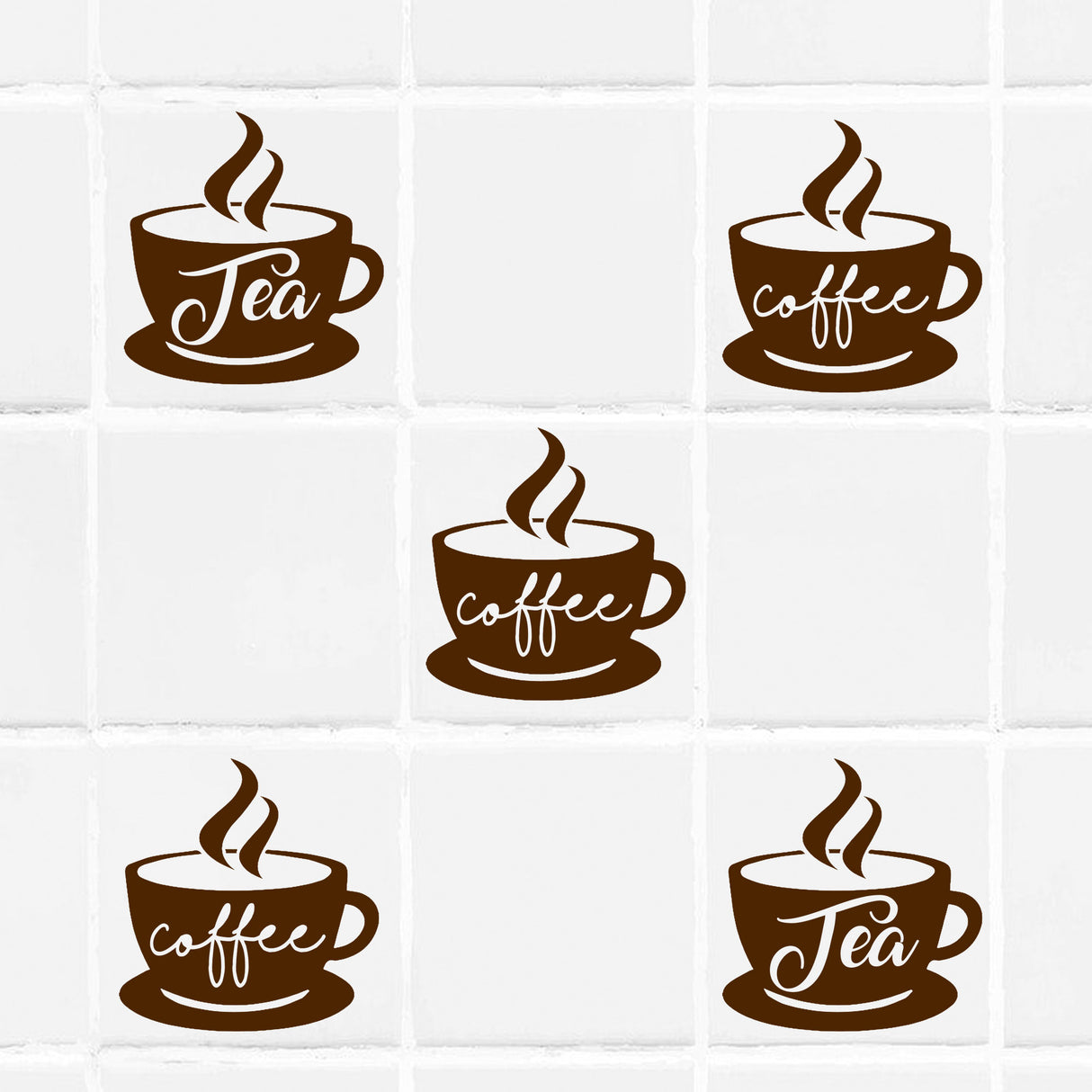 Coffee Cup Tile wall Sticker for Kitchen