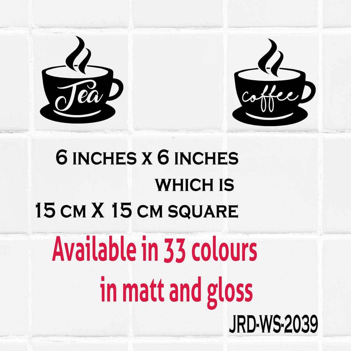 Coffee Cup Tile wall Sticker for Kitchen