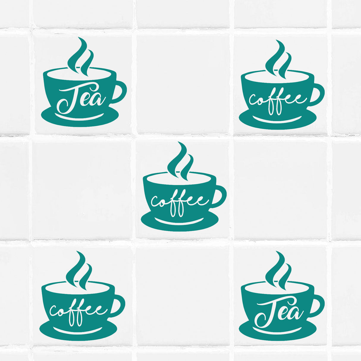 Coffee Cup Tile wall Sticker for Kitchen