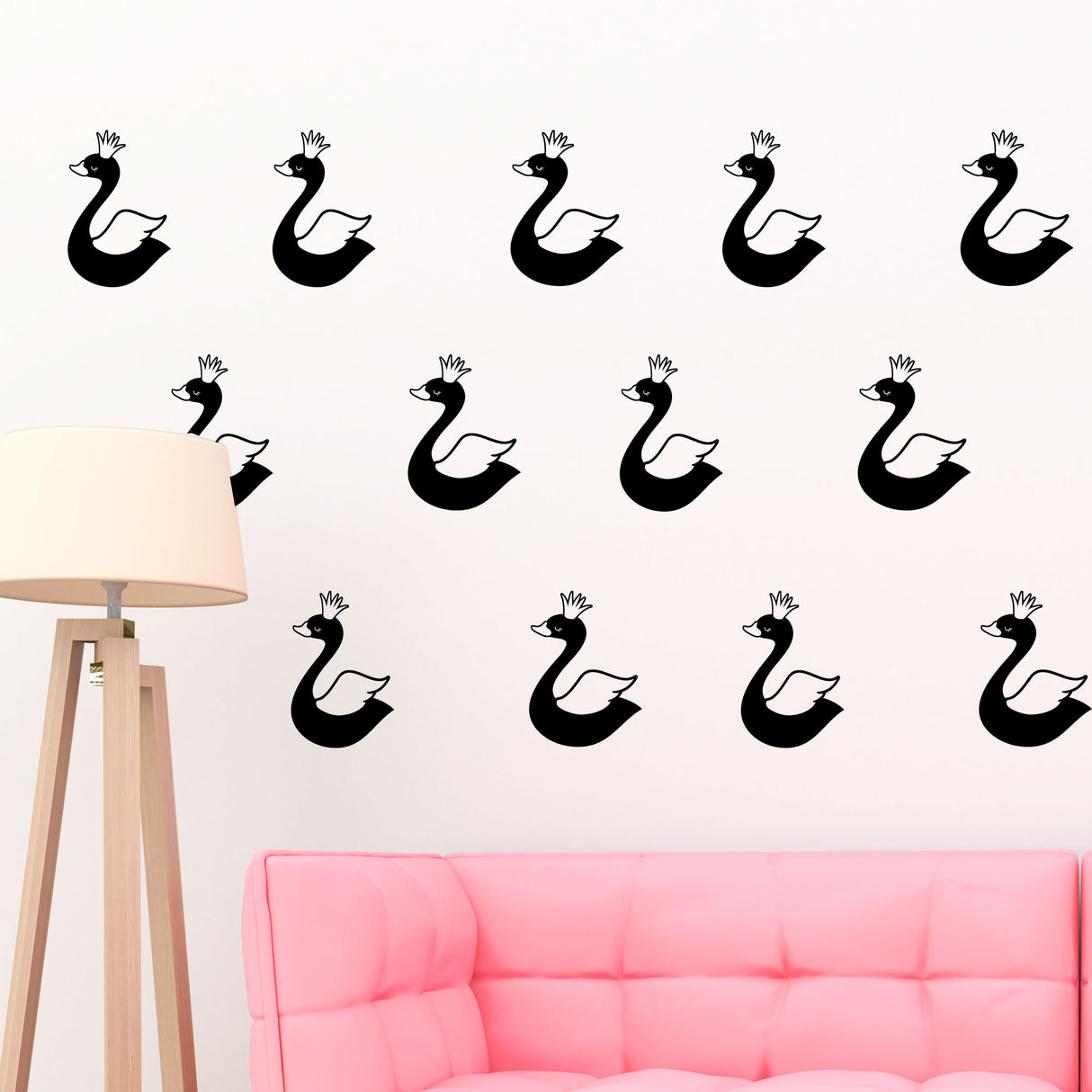 Colorful Swan Nursery wall stickers