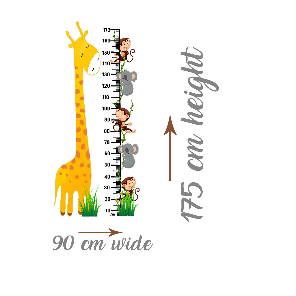 Giraffe Height chart for kids wall Stickers
