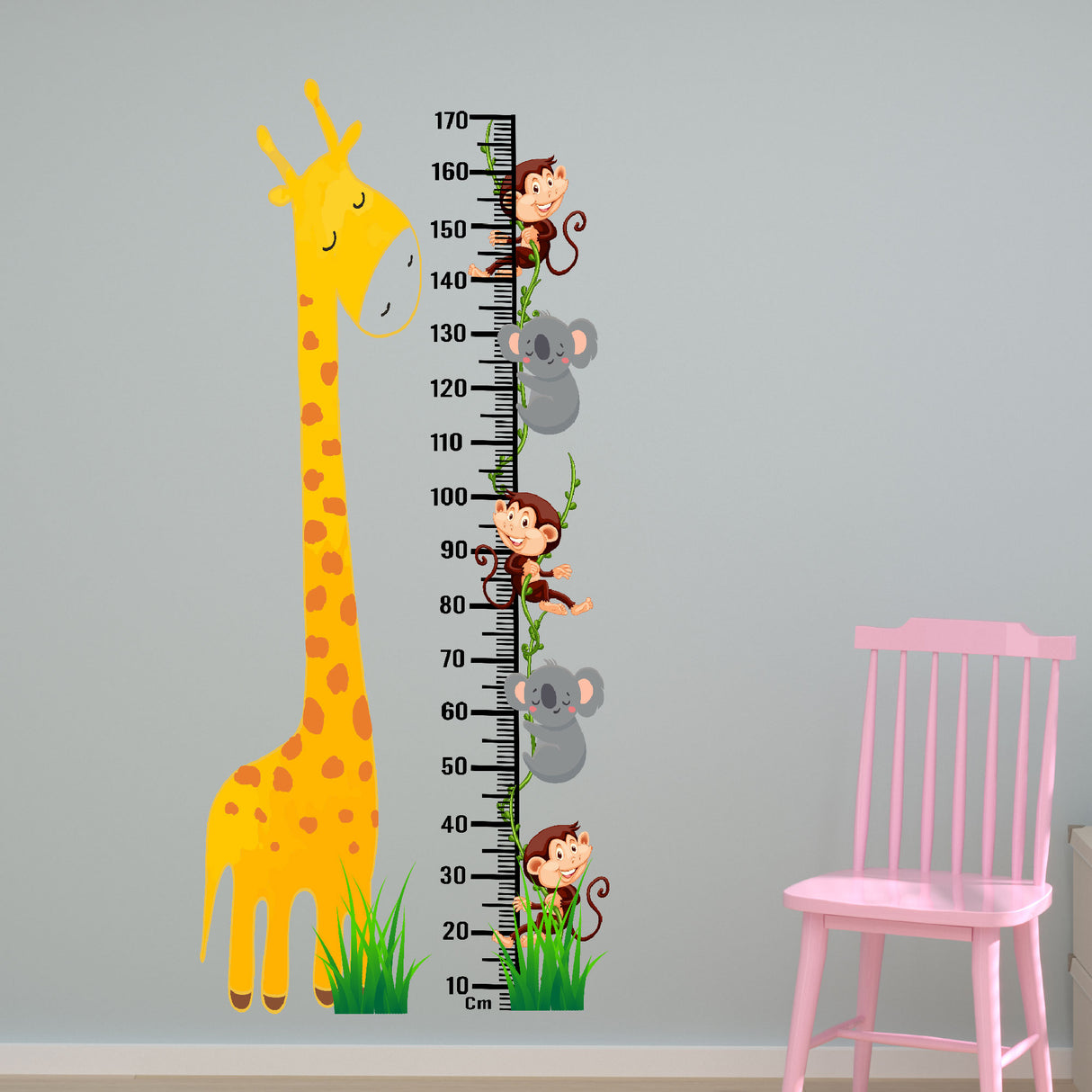 Giraffe Height chart for kids wall Stickers