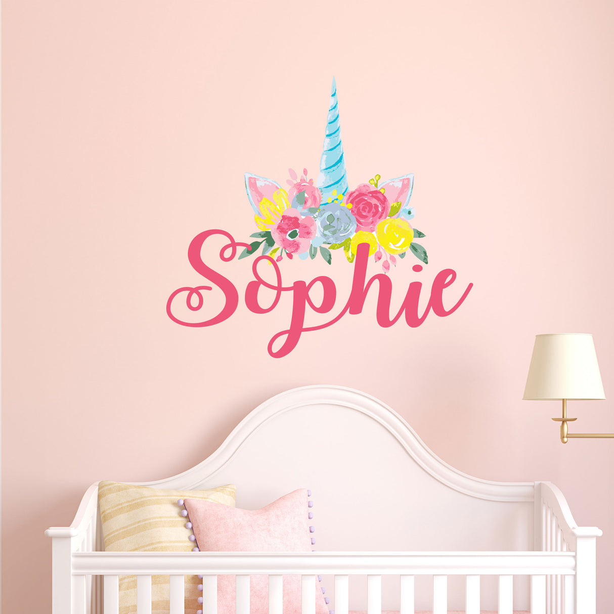 Unicorn name sticker wall decals