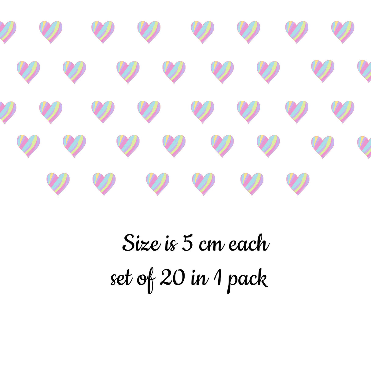 Rainbow heart shape set