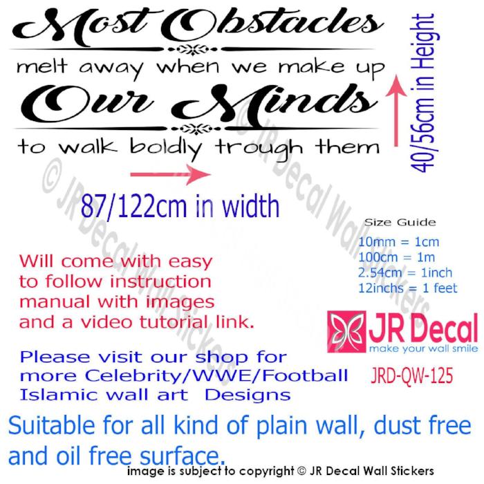 "We make up our Minds"- inspirational quotes wall stickers Vinyl wall art decals