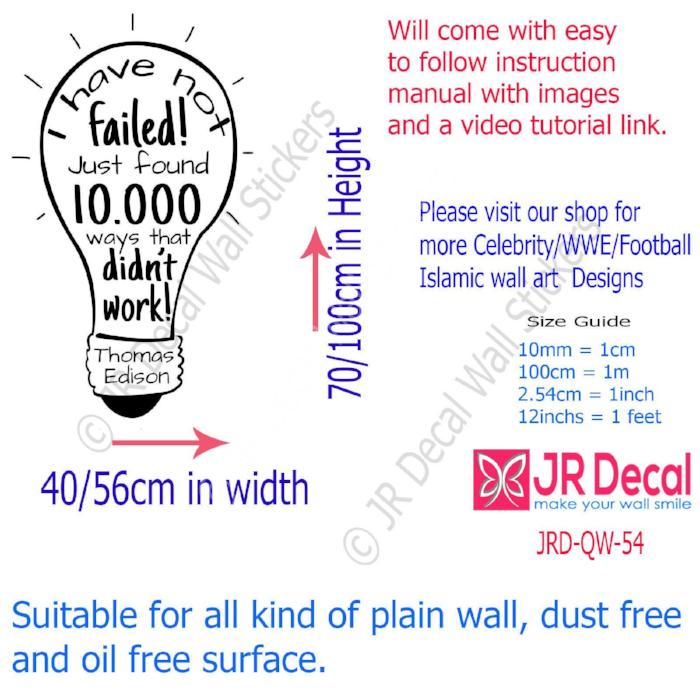 I have not failed Inspirational quotes wall stickers