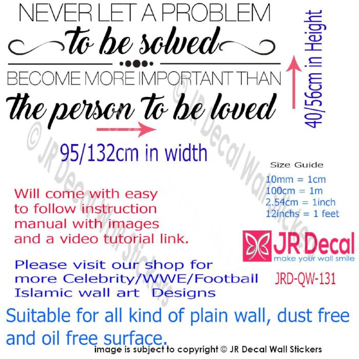 "Never let A problem"- Inspirational quotes wall stickers, Removable vinyl wall sticker, Wall quotes