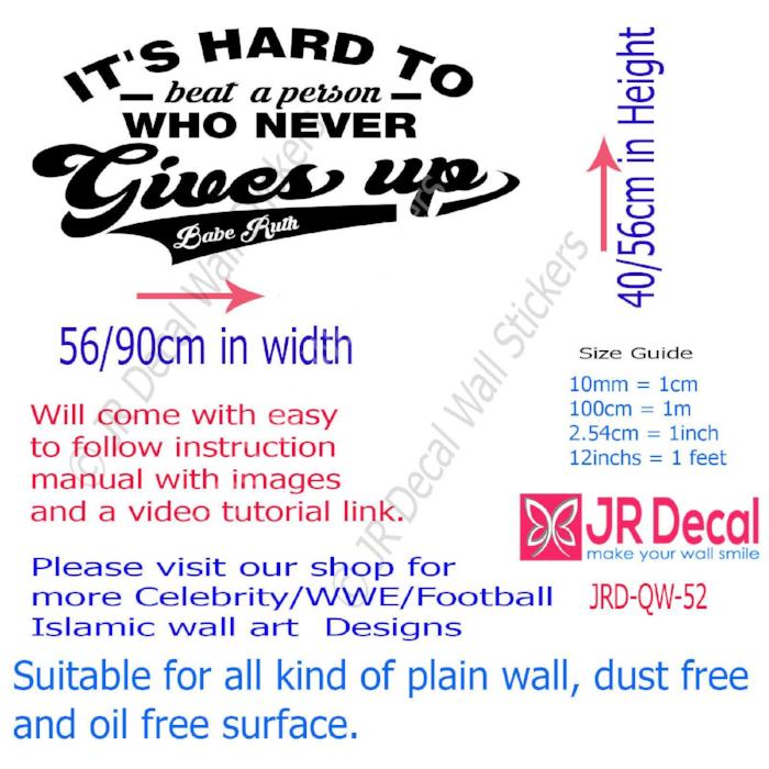 Babe Ruth Inspirational quotes wall art