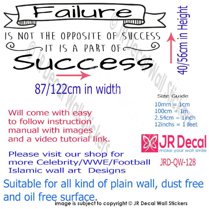 "Failure is part of success"-inspirational quote wall art Wall vinyl sticker
