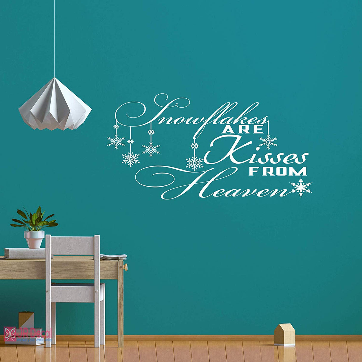 Snowflake Christmas Inspirational Quote wall sticker white