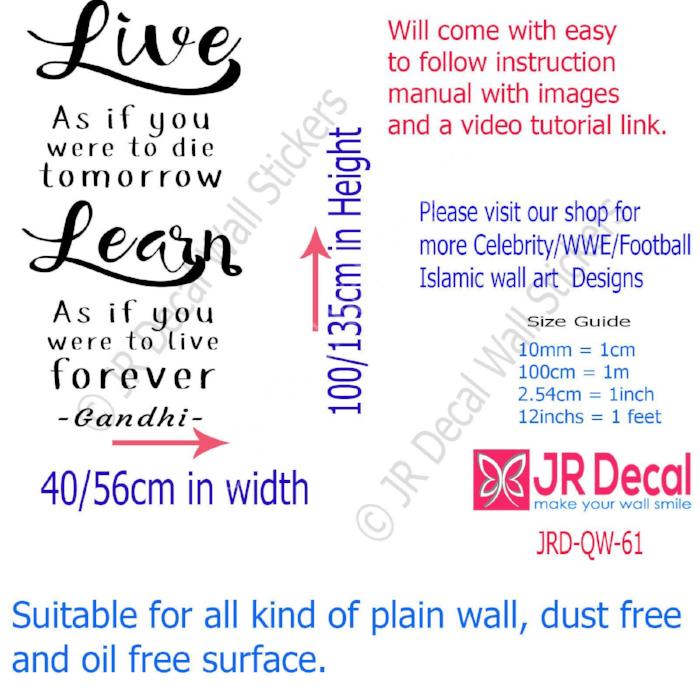 Gandhi Inspirational quote wall stickers