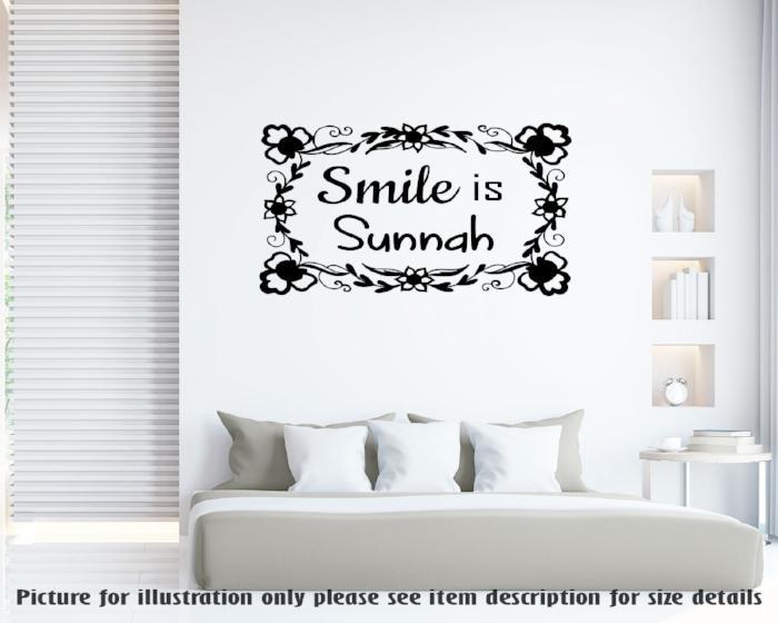 Smile is Sunnah Islamic Removable Wall Art Sticker