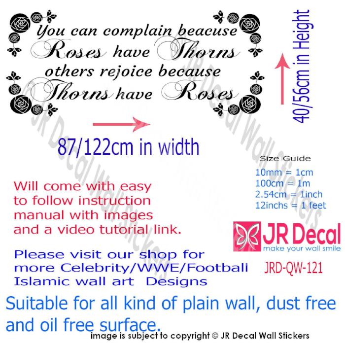 "You can complain because roses have thorns"- Inspirational quote wall art