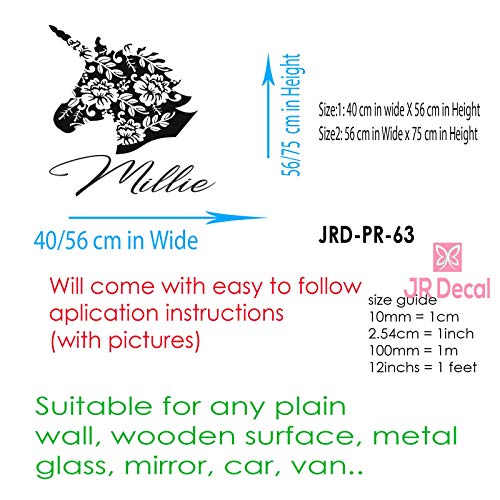 Unicorn wall sticker with Personalised name sticker