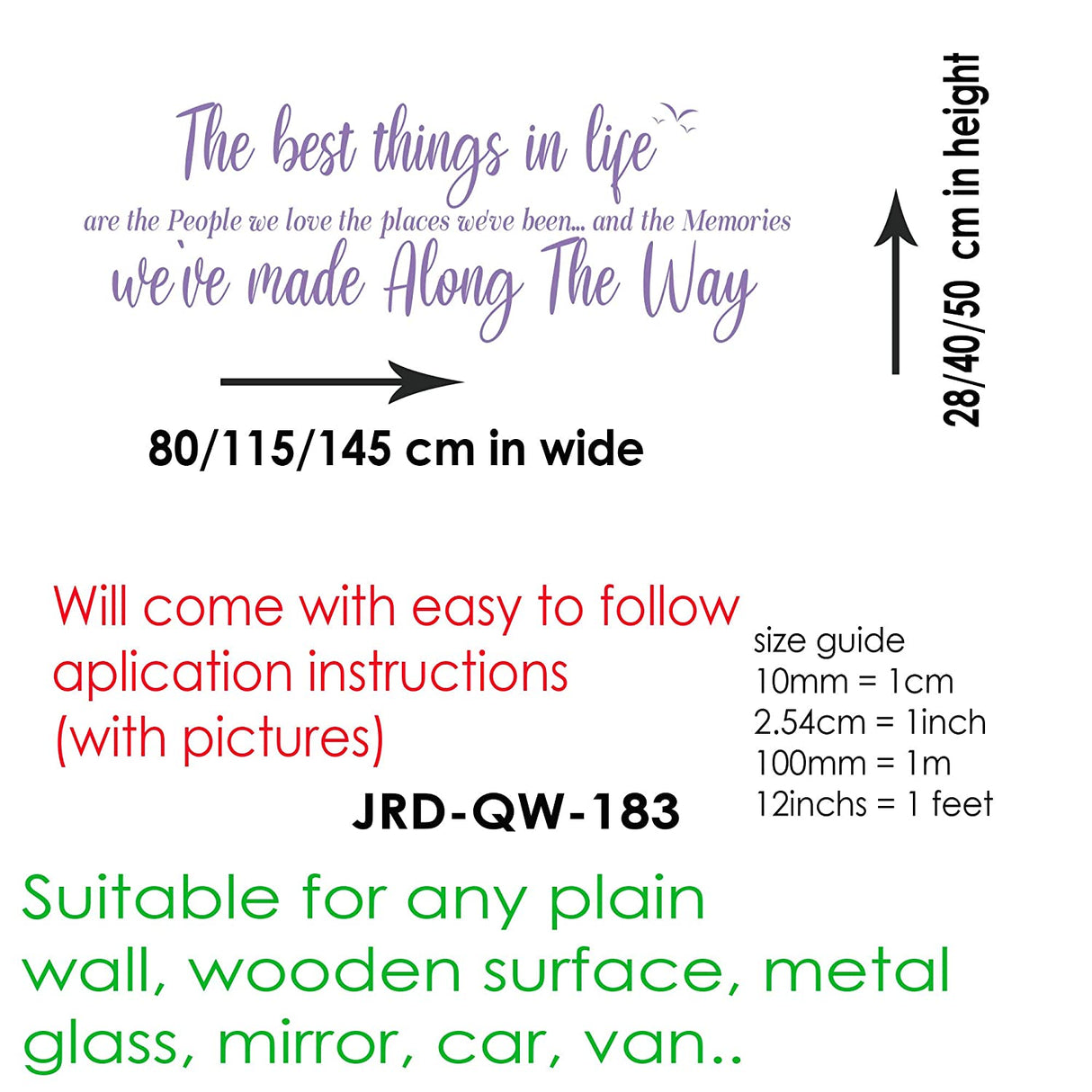 The best thing in life- Inspirational quotes Wall Stickers