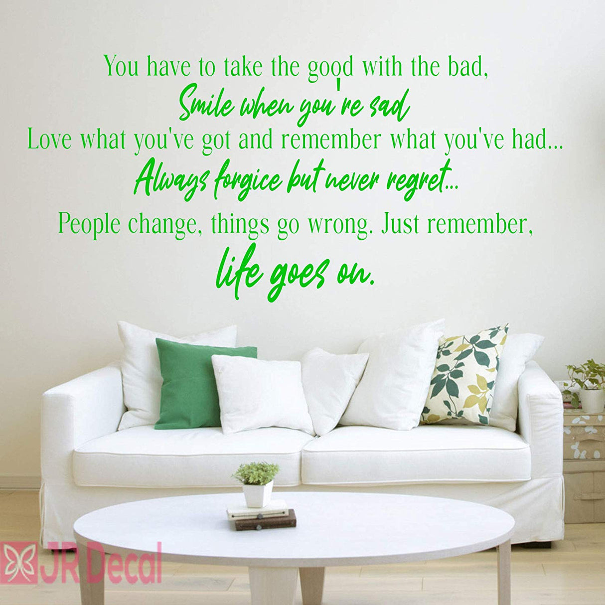 Life goes on- inspiring quotes vinyl wall stickers