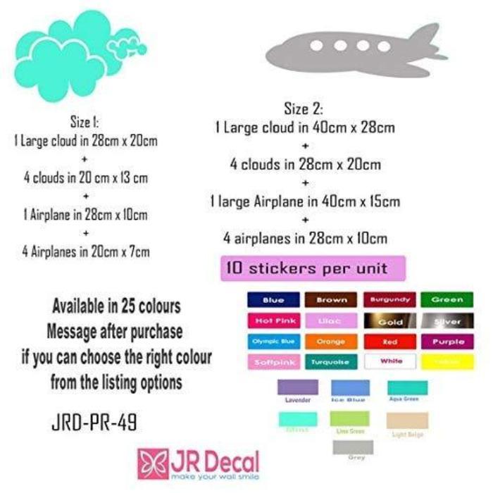 Set of Cloud Wall Stickers for Kids Bedroom Wall