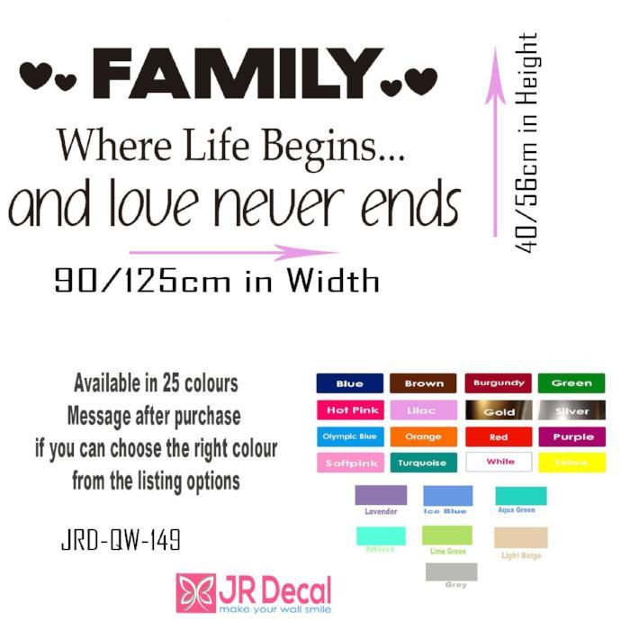 family quote wall stickers