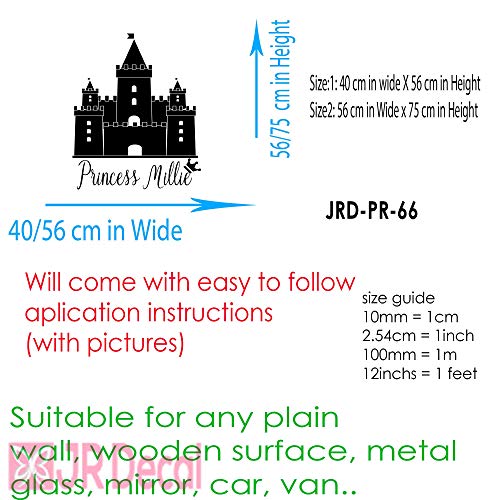 Princess Castle with Girls Personalised name sticker