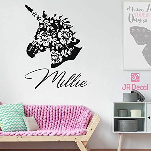 Unicorn wall sticker with Personalised name sticker