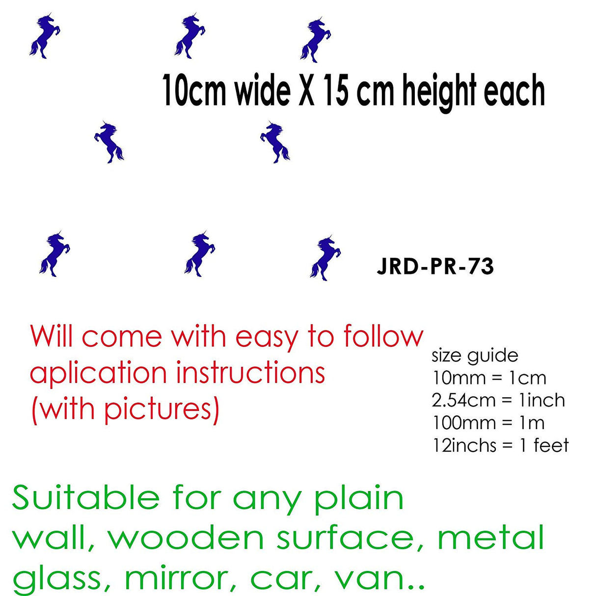 Unicorn set girls bedroom nursery Wall Decals