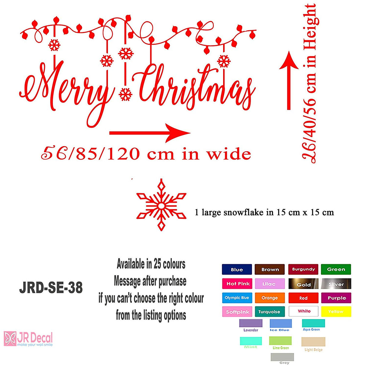 Merry Christmas Snowflake wall stickers Xmas decor